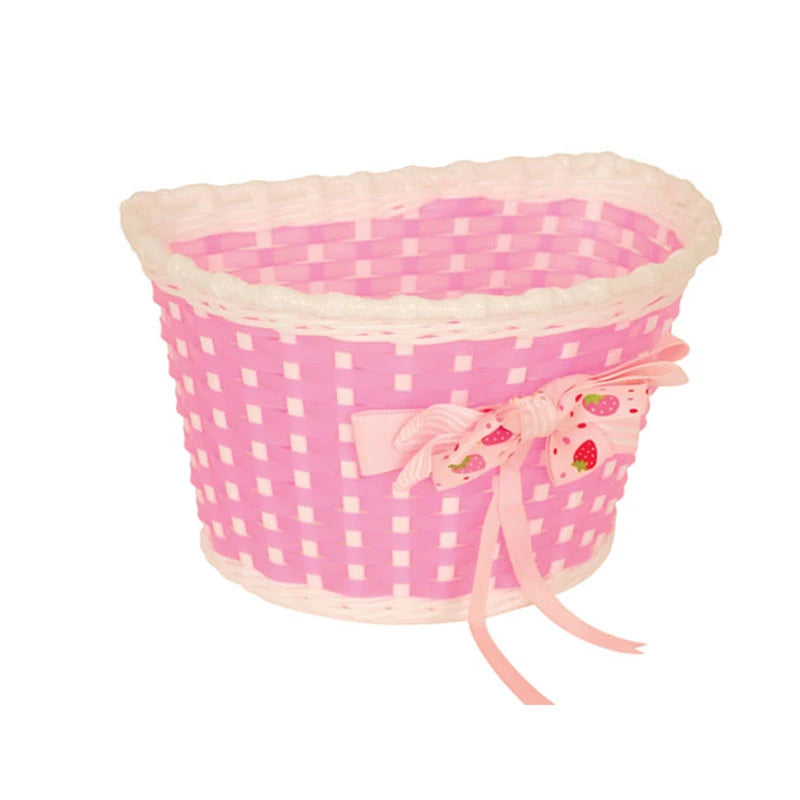 AZUR Kids Basket Pink/White/Strawberry Bow