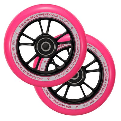 ENVY 100mm Wheels (Pair) Black/Pink