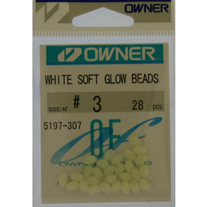 OWNER White Soft Glow Beads 3mm