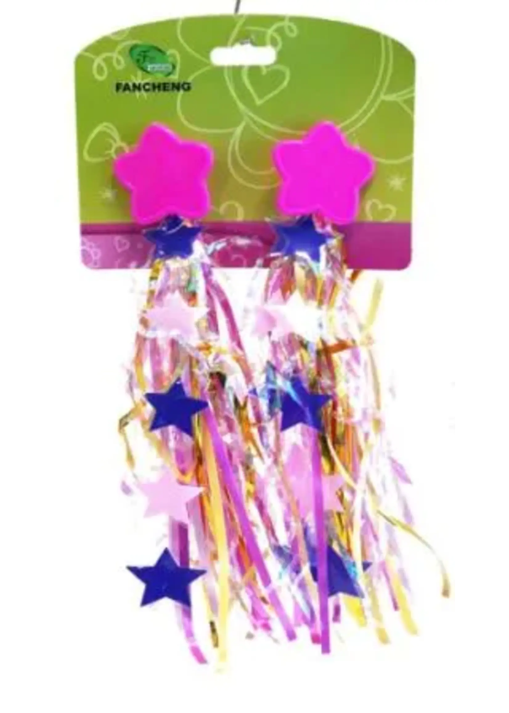 BIKES UP Kids Bike Streamers Laser Silver/Pink/Purple Pink Stars