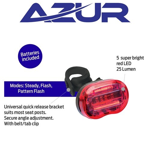 AZUR Bike Lights Rear Burst 25 Lumens