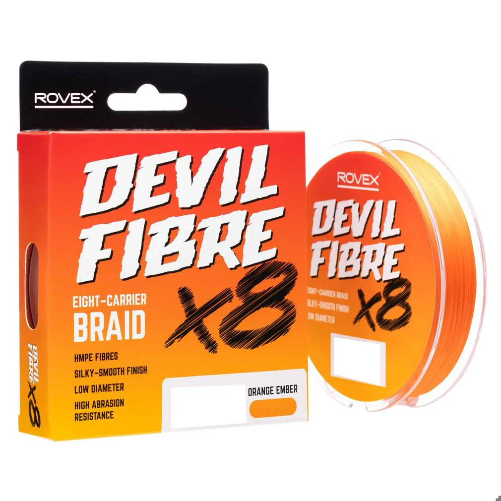 ROVEX X8 Devil Fibre Braid 300yd Orange Ember 30lb