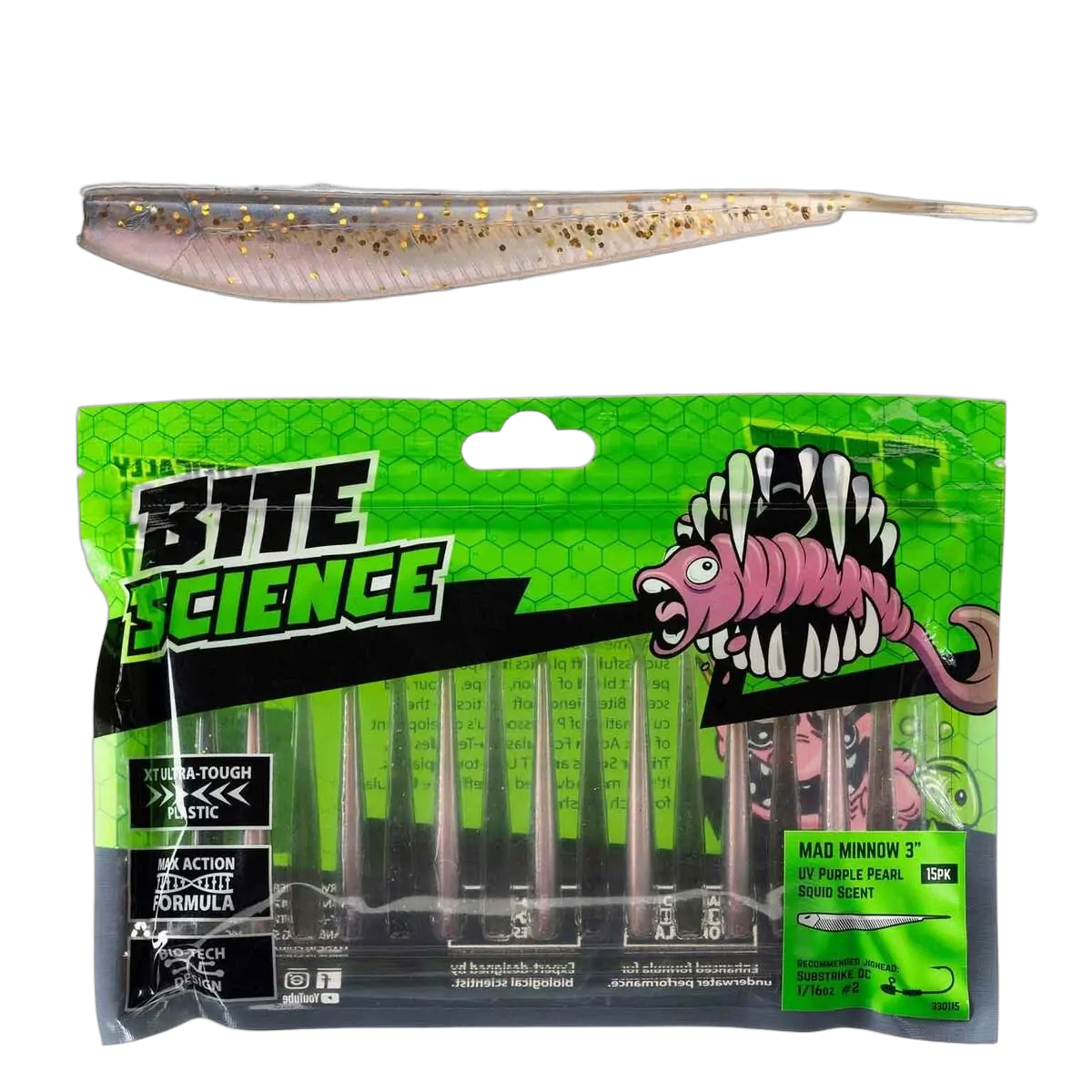 BITE SCIENCE Mad Minnow UV Purple Pearl 3"