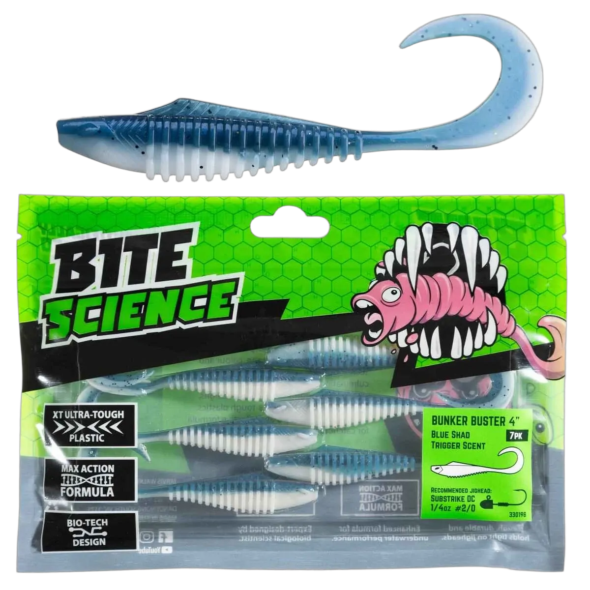 BITE SCIENCE Bunker Buster Blue Shad 4"