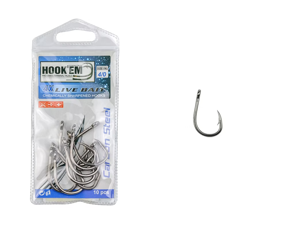 HOOKEM 4X Live Bait Hooks 6/0