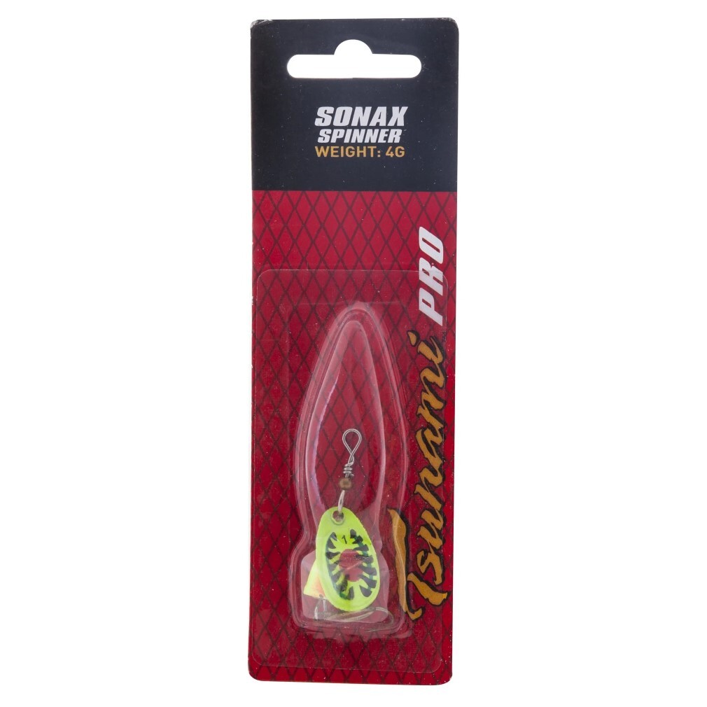 TSUNAMI Sonex Spinner Lure Fluro Fire Tiger 4g
