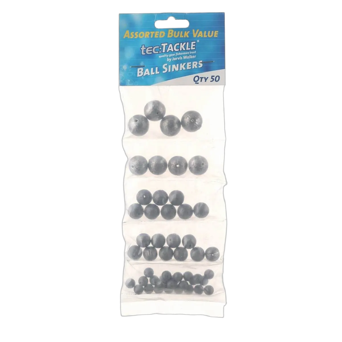 JARVIS WALKER Ball Sinker Pack Assorted 50pk