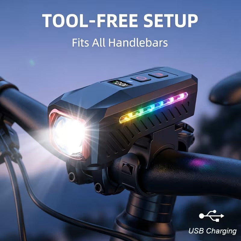 HAWEIWIND Rechargeable Bike Light w/Siren