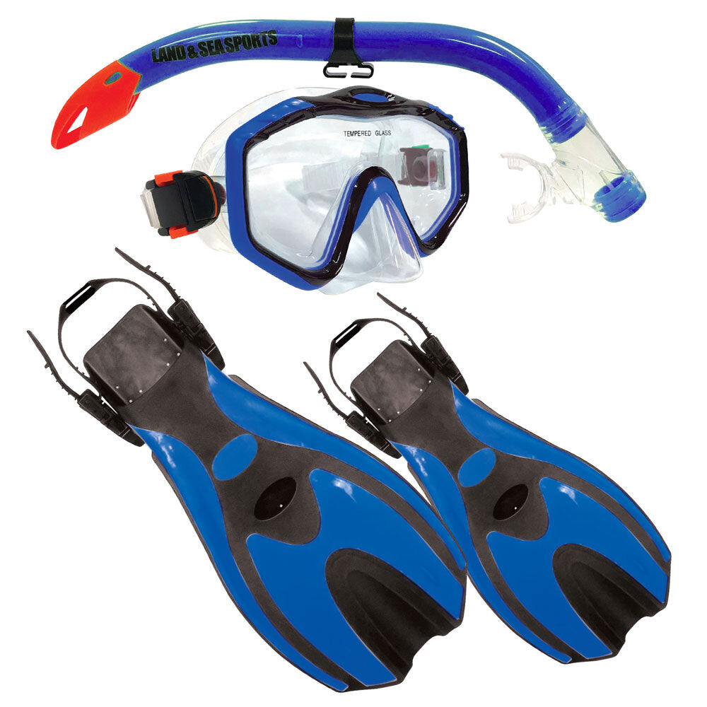 LAND & SEA Porpoise Snorkel Set Kids Blue Child 8-12