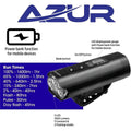 AZUR Bike Lights Combo Polix 1600 Lumens