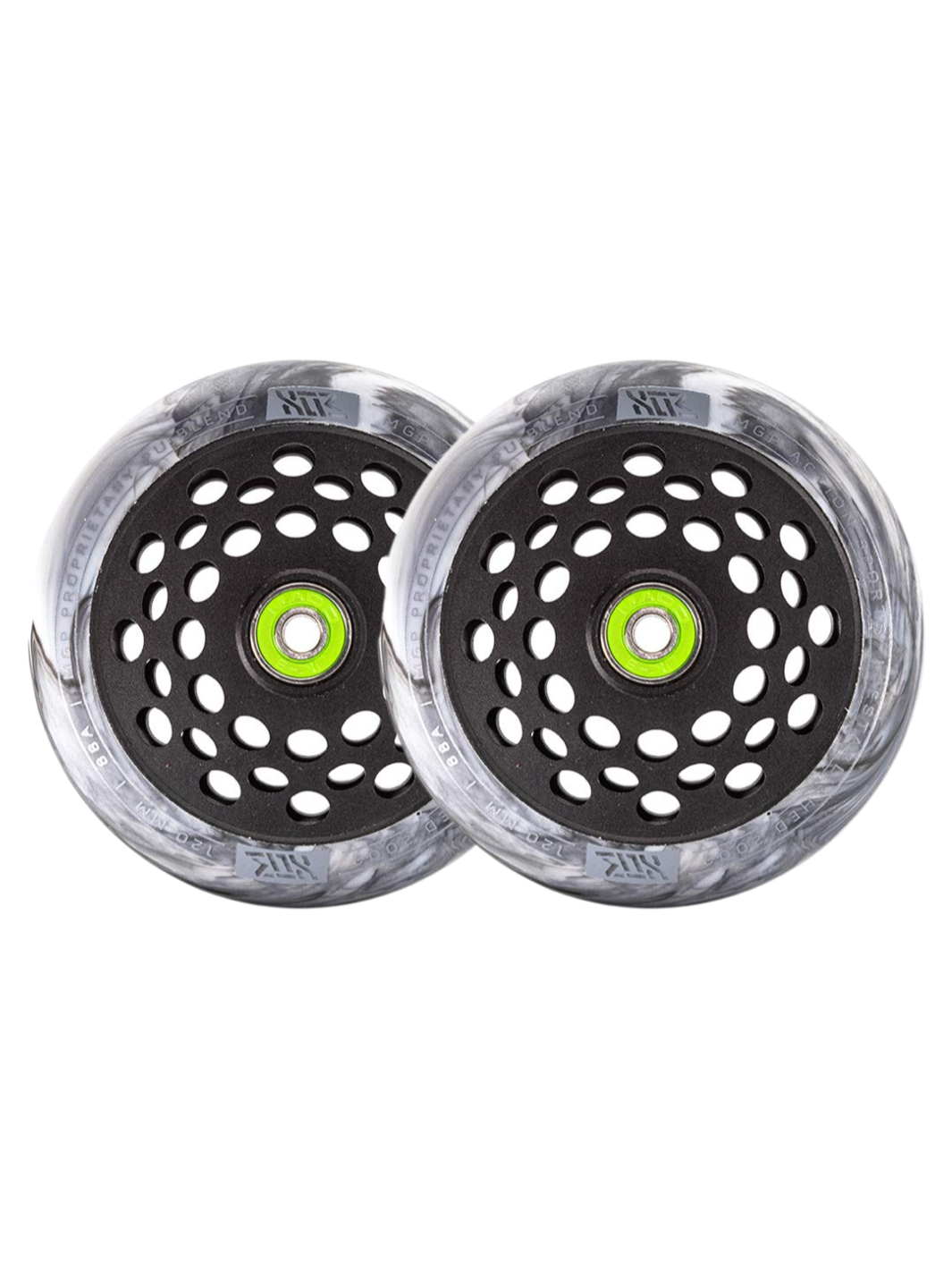 MADD GEAR MGX 120mm scope core wheels smoked black/white (pair)