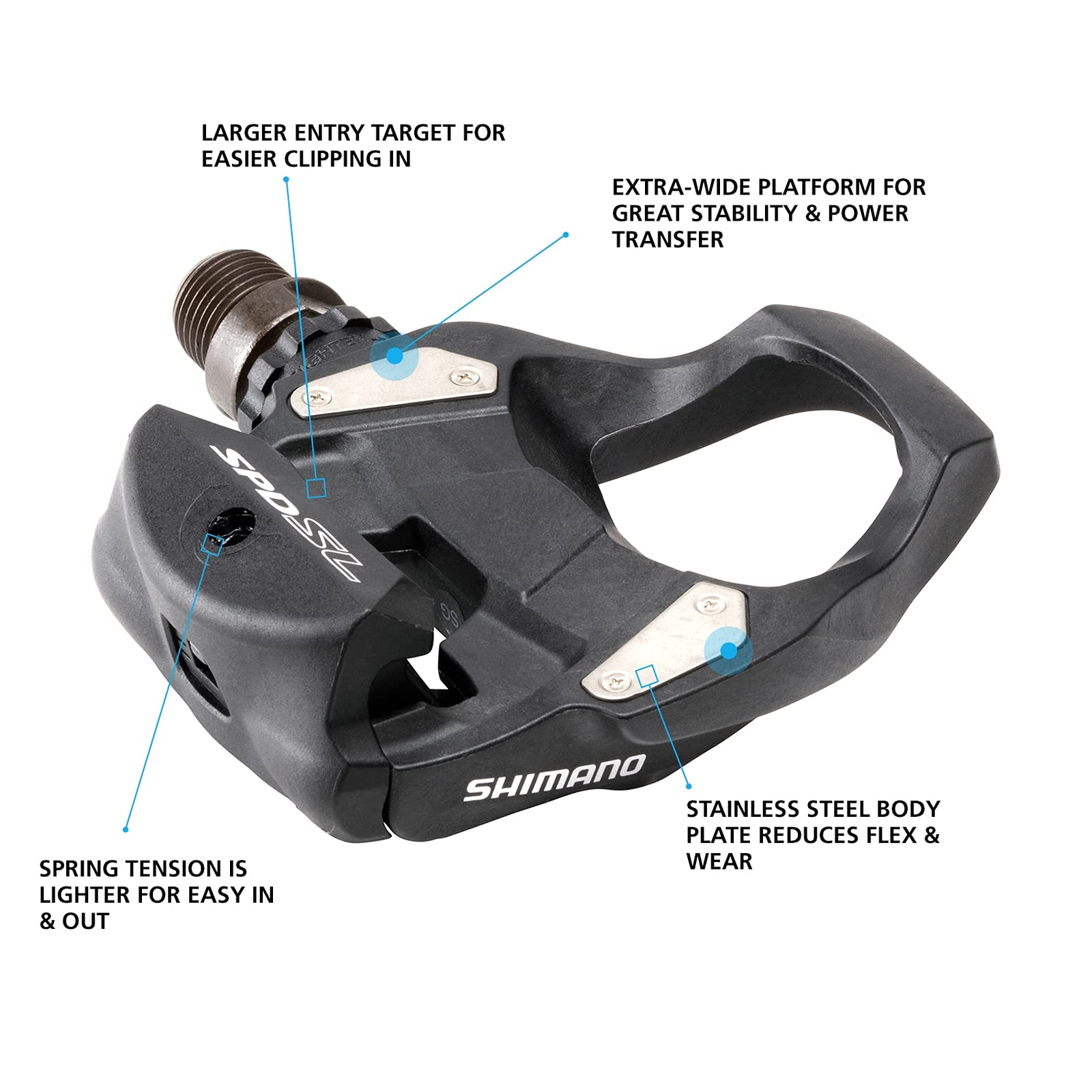 SHIMANO SPD Clip Pedals Road PD-RS500 Black