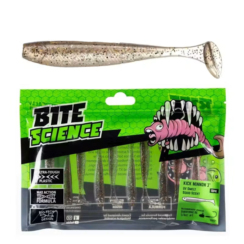 BITE SCIENCE Kick Minnow UV Smelt 3"