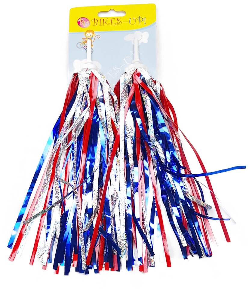 BIKES UP Kids Bike Streamers Silver/Red/Blue Basic