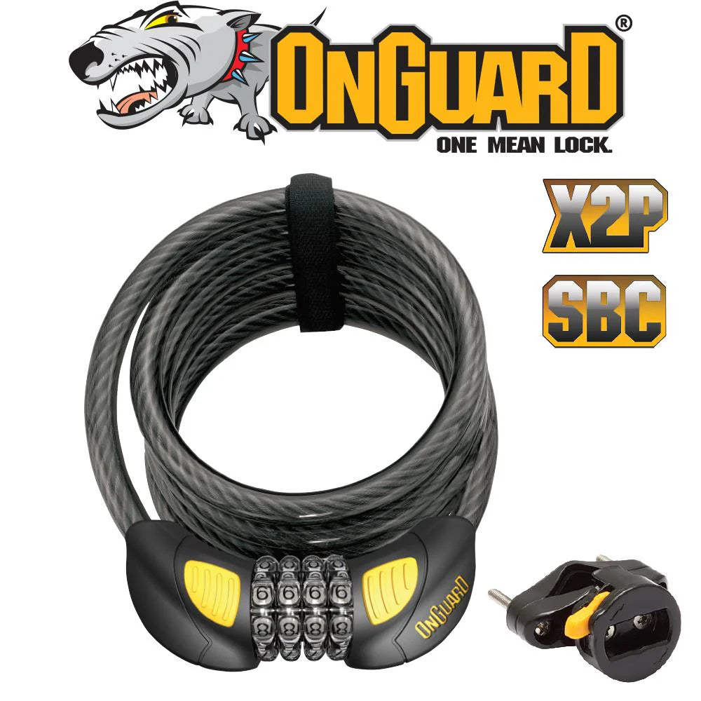 ON GUARD Doberman Bike Locks Combo Glow 185cm x 12mm