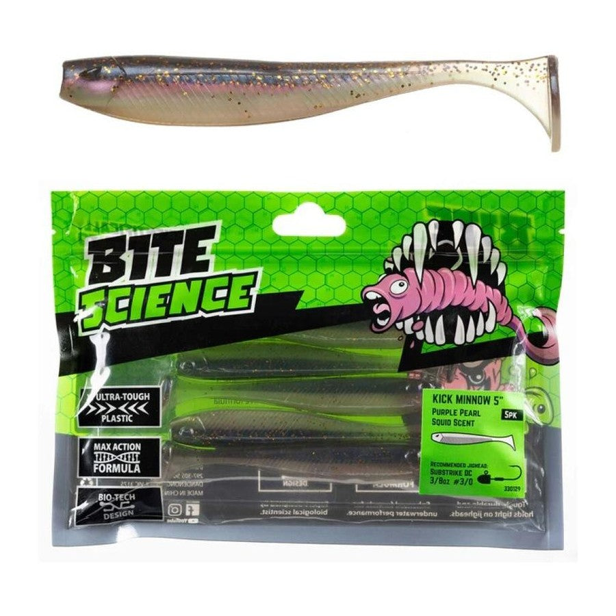 BITE SCIENCE Kick Minnow Purple Pearl 5"