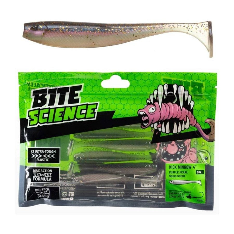 BITE SCIENCE Kick Minnow Purple Pearl 4"