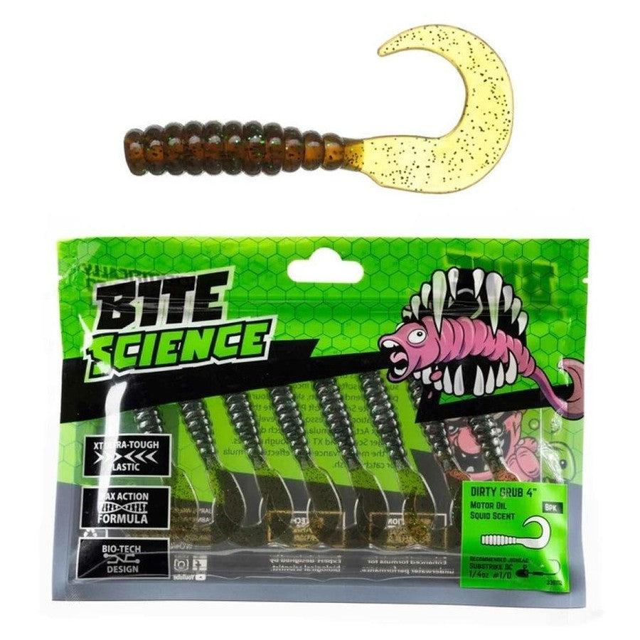 BITE SCIENCE Dirty Grub Motor Oil 4"