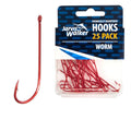 JARVIS WALKER Hooks 25pk Red Worm sz10