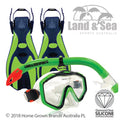 LAND & SEA Porpoise Snorkel Set Kids Lime Child 8-12