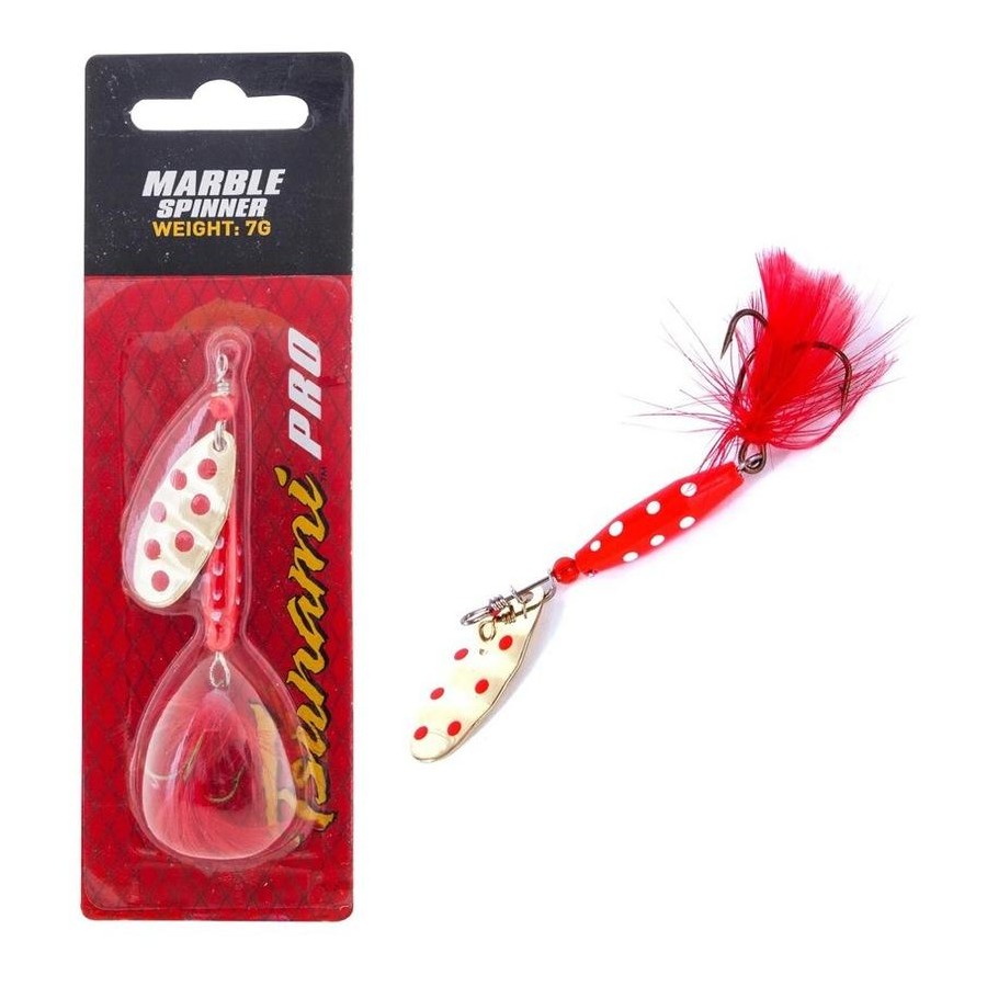 TSUNAMI Marble Spinner Red White Dots 7g