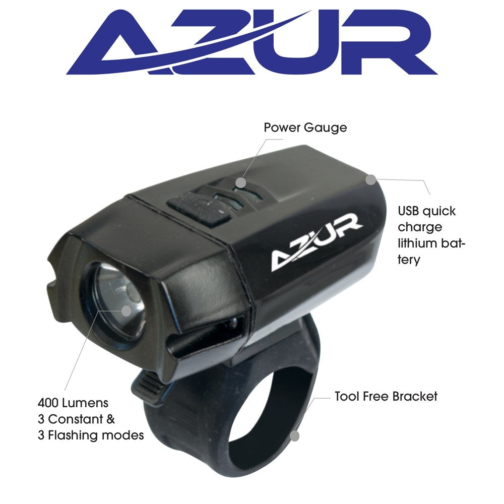 AZUR Bike Lights Front Cameo 400 Lumens