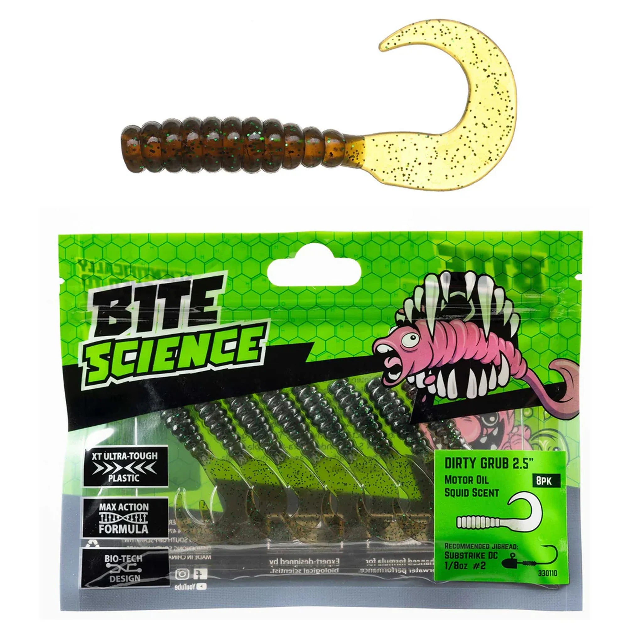 BITE SCIENCE Dirty Grub Motor Oil 2.5"