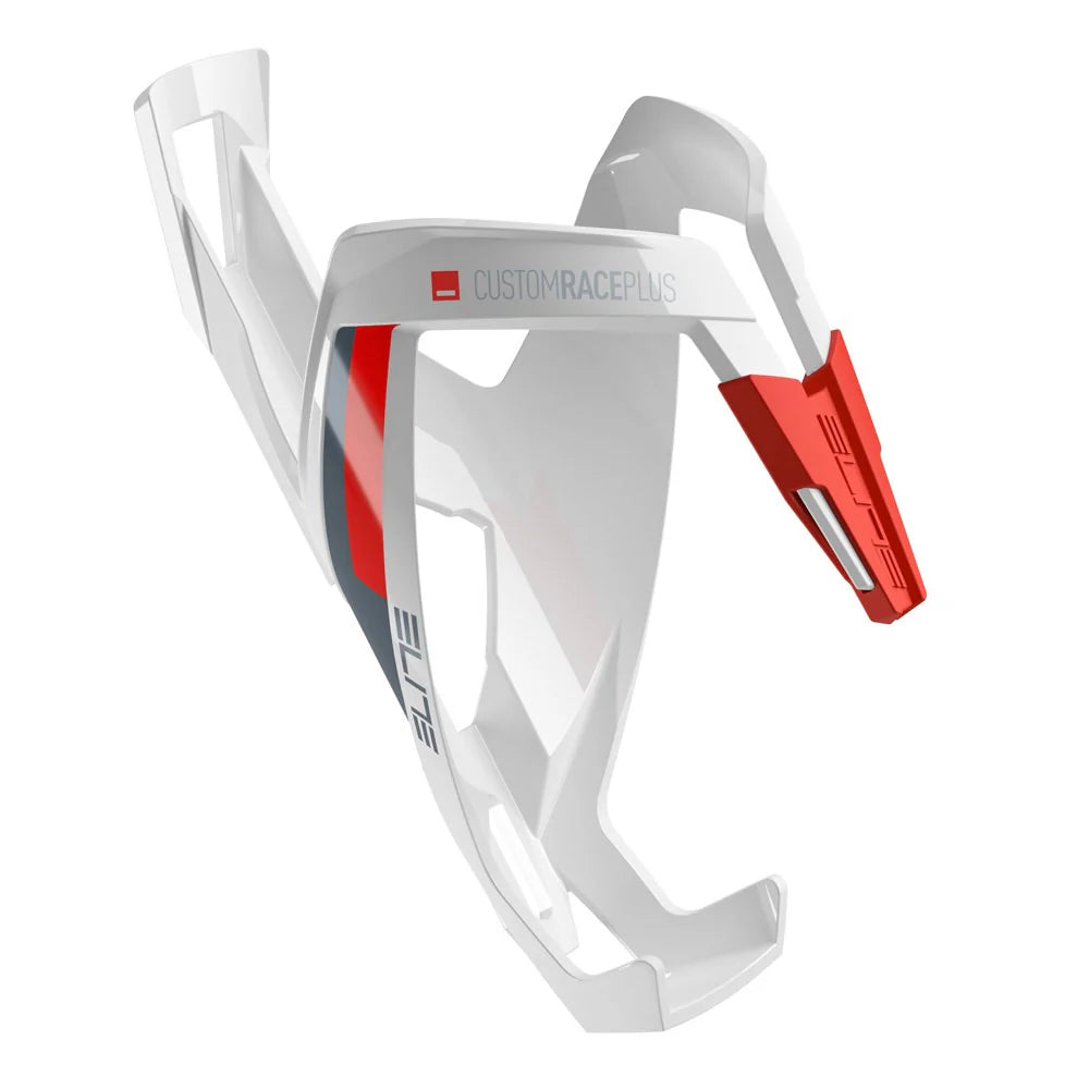 ELITE Bottle Cage Custom Race White/Glossy Red