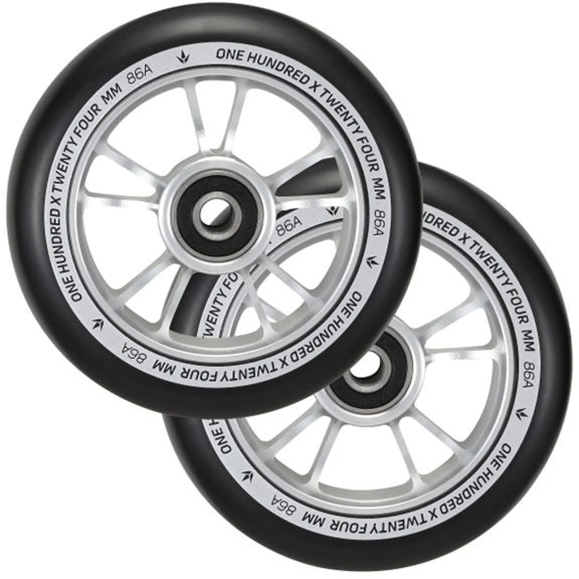 ENVY 100mm Wheels (Pair) Silver/Black