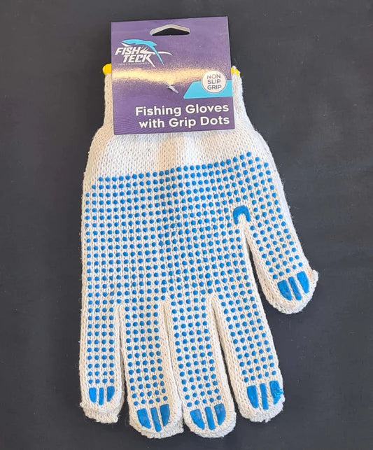 FISH TECK Fishing Gloves W/Grip Dots