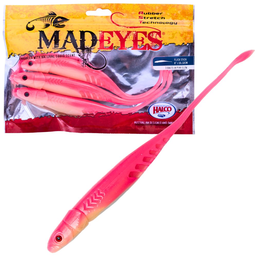 MADEYE Soft Plastic Flick Stick 8" Glow