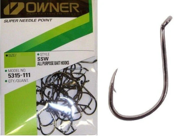 OWNER SSW All Purpose Bait Hook Black Chrome 7/0
