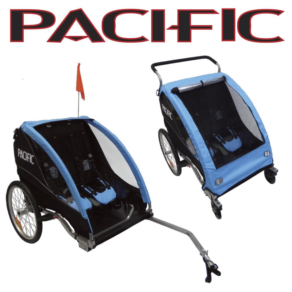 PACIFIC Deluxe 2 in 1 Kids Trailer/Stroller Double