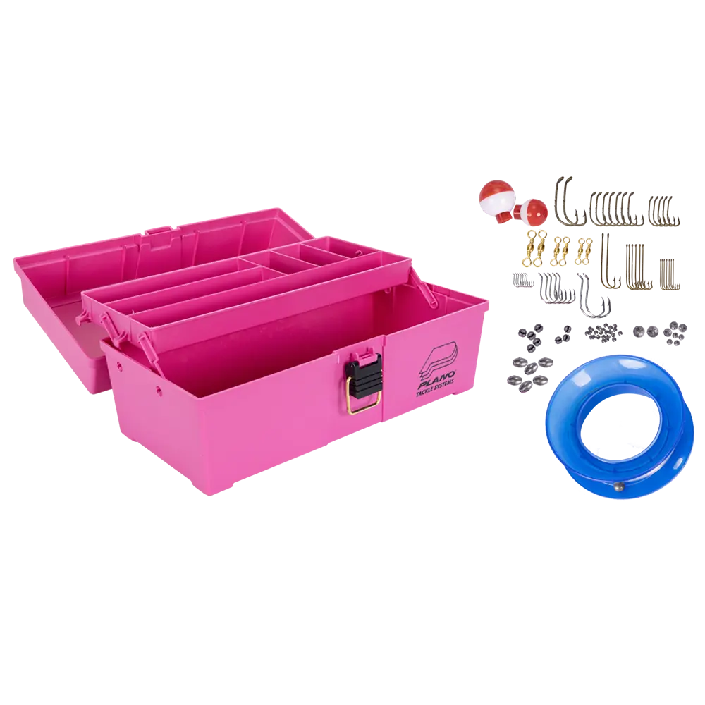 PLANO lets go fishing 100pc tackle kit Pink