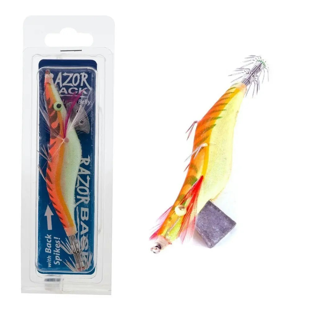 JARVIS WALKER Razorback Pearl Belly Squid Jig Orange 3.0
