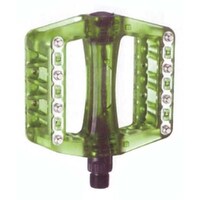XTECH BMX Plastic/Metal Pins Pedal 9/16 Clear Green