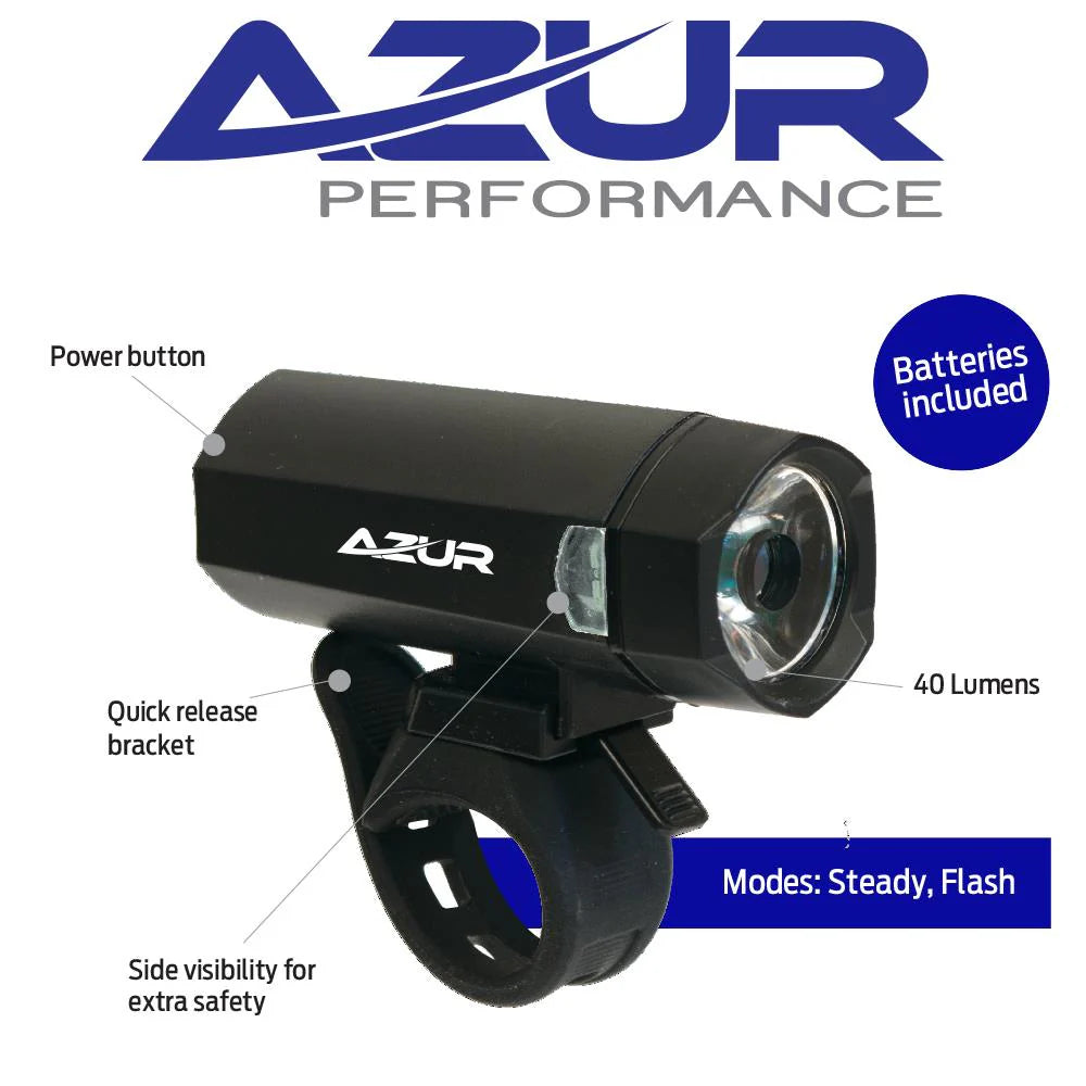 AZUR Bike Lights Front Blaze 40 Lumens