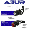 AZUR Bike Lights Combo Cyclops II 60/40 Lumens