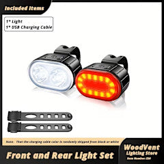 PK CYCLES Rechargeable Light Combo