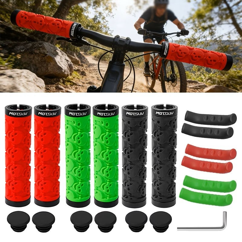 PK CYCLES Skull Lock on grips w/lever grip Black
