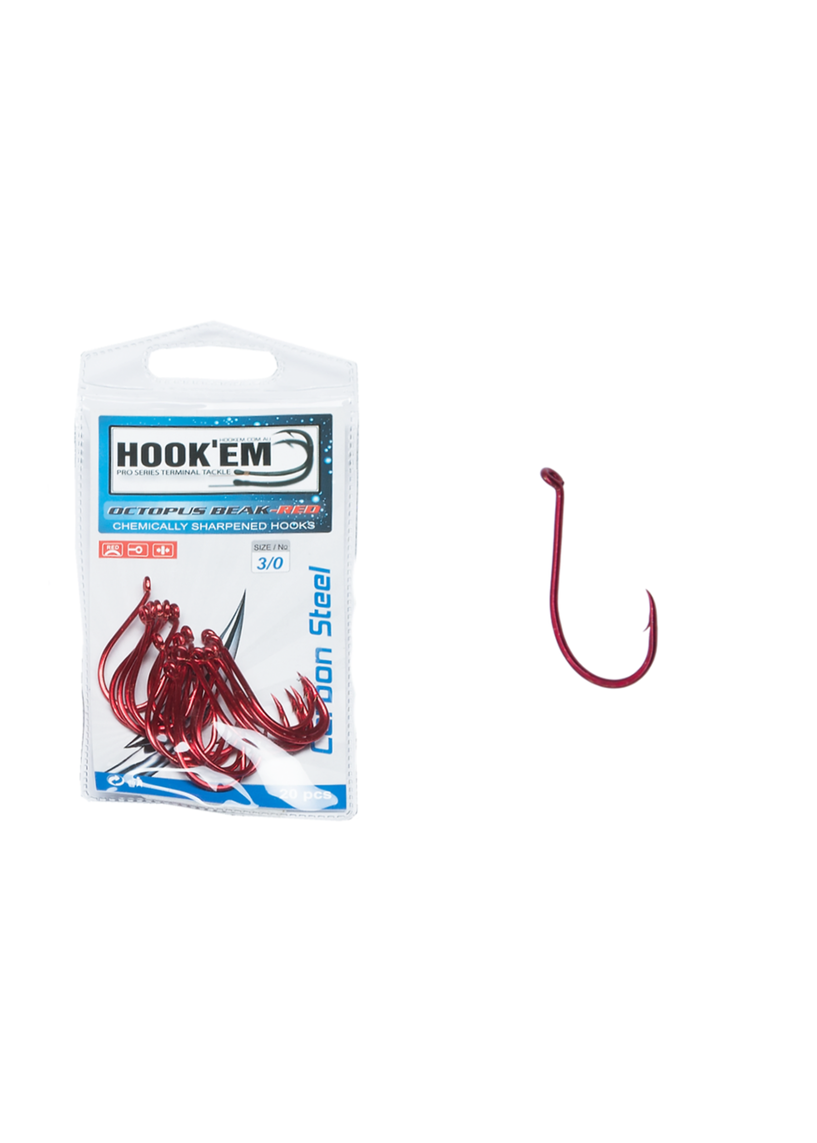 HOOKEM Octopus Beak Red Hooks 5/0