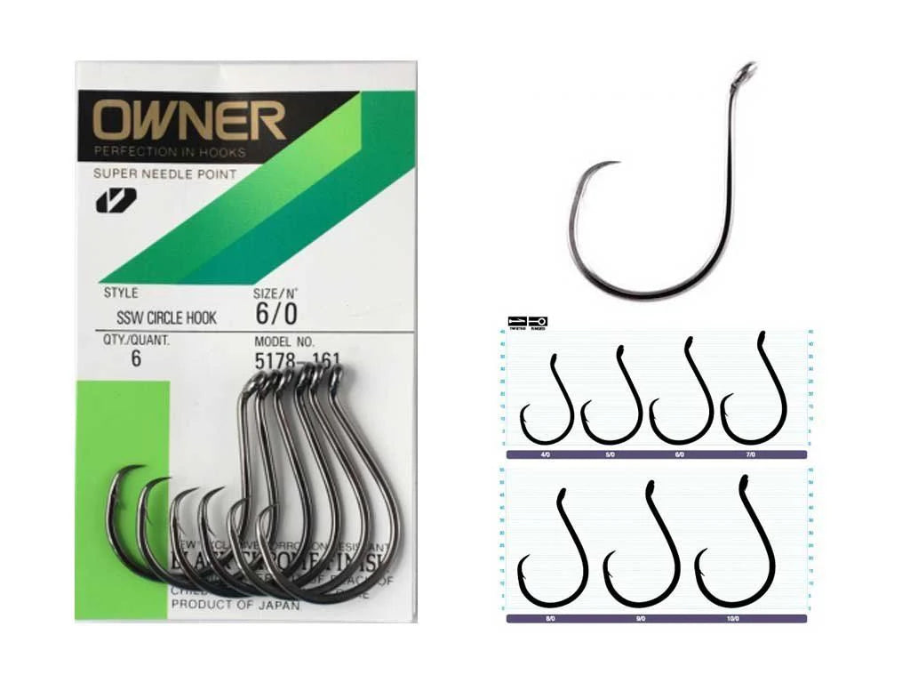 OWNER SSW Up Eye Circle Hook 6/0