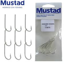 MUSTAD Ganged Hooks 3pk 1/0