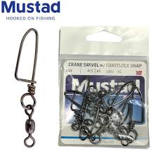 MUSTAD Crane Swivel W/Coastlock Snap sz6 (44lb-20kg)