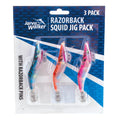 JARVIS WALKER Razorback Pearl Belly Squid Jig 3 Pack