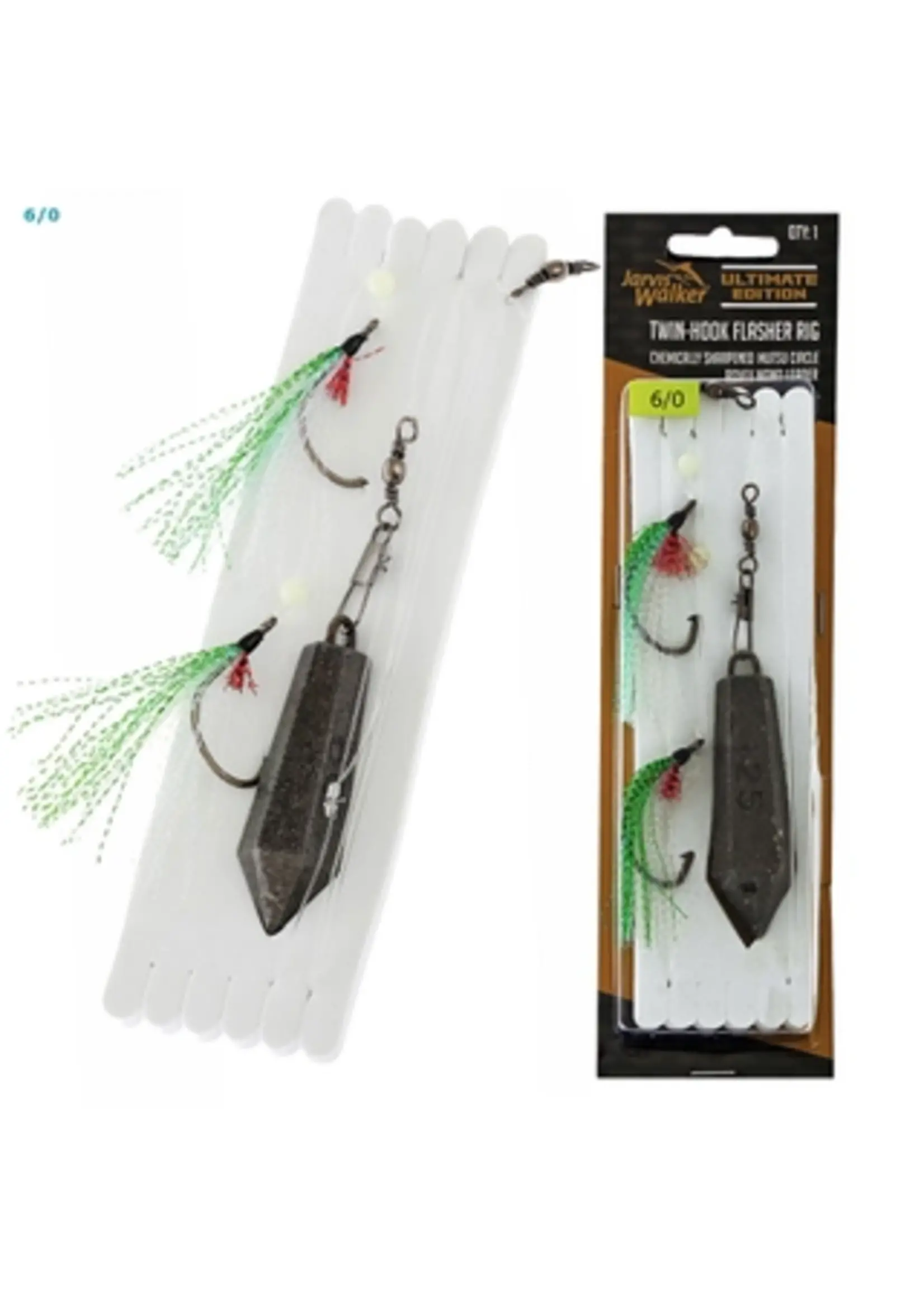 JARVIS WALKER Twin Hook Flasher Rig Green/Light Green
