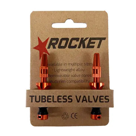 ROCKET Tubeless Valves Orange 44mm
